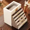 Caja de Joyería, Pendientes, Collares, Anillos, Caja de Almacenamiento, Caja Pequeña y Exquisita de Accesorios para el Hogar, Multicapa de Alta Gama y Exquisita