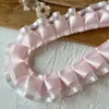 Accesorios de Encaje de Color Sólido de Doble Capa de Alta Gama para Decoración de Ropa de Muñeca, Cinta Hecha a Mano DIY Lolita de Borde Ancho