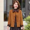 Abrigo de lana de doble cara para otoño y primavera de mamá, elegante y a la moda para mujeres de mediana edad y mayores, nuevo top corto de lana estilo chino