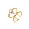 Aogu Cross-border Source Moda Europeia e Americana INS Estilo Design Simples Geométrico Anel de Abertura Cobre Feminino Micro-incrustado Zircon