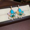 Brincos Étnicos de Agulha de Prata com Borla de Diamantes Estilo Boêmio de Férias Acessórios de Luxo Acessíveis Brincos de Moda de Alta Qualidade para Mulheres