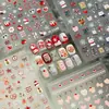 Ambiente Festivo y Cálido de Vacaciones Pegatinas para Uñas Navidad Año Nuevo Muñeco de Nieve Oso Manzana Lindos Colección de Pegatinas para Uñas