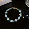 Pulseira Quadrada de Zircônia Dopamina Colorida, Gota D'água, Flor, Toque de Luxo Leve de Alta Qualidade, Joia de Temperamento Luxuoso e Gentil