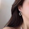 Pendientes de Perla con Forma de Corazón y Aguja de Plata S925 para Mujer, Diseño de Nicho de Lujo Ligero, Pendientes de Gama Alta, Accesorios para Orejas Simples y Elegantes