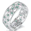 Desejo Transfronteiriço Europeu e Americano Mais Vendido Criativo Cravejado de Diamantes Gypsophila Exquisita Flor Oca Anel Feminino Fabricante Atacado
