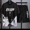 Comércio exterior novo sportswear terno dos homens de verão de manga curta T-shirt camisa de basquete shorts casuais de duas peças moda coreana