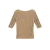 Ropa Zhengqite/Primavera 2026 100% Lana Pura Jacquard de 48 Hilos Camiseta con Solapa para Mujer Ajuste Delgado Manga Corta
