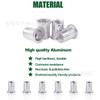 Transfronterizo M 6 100 piezas cabeza plana raya aluminio remache de tracción tuerca tapa moleteada tracción remache hembra bolsa