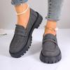 Zapatos sin cordones de estilo británico para mujer, mocasines retro de suela gruesa, informales, combinables con todo, de una sola capa, de primavera y comercio exterior.