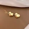 Pendientes Metálicos de Frijol con Aguja de Plata Galvanizada en Oro Real Pendientes Sencillos de Nicho Joker Pendientes de Lujo Ligero de Gama Alta para Mujer Venta al por Mayor