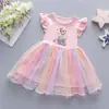 Vestido Infantil Verão Roupas Infantis Manga Curta Saia Tutu Vestido Infantil Elsa Princesa Vestido Meninas Frozen
