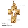 Colar Cruz Pendant Colar Cruzado Novo Retro Luxo Leve Aço Inoxidável Banhado a Ouro 18K Acessórios para Mulheres