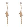 Pendientes Largos de Borla con Hojas Micro-Adornadas, Moda Europea y Americana Elegante y a la Moda, Exquisitos, Ligeros, Lujosos, Versátiles, de Gama Alta y Súper Brillantes
