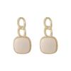 Pendientes Franceses Cuadrados de Resina Geométrica, Pendientes Sencillos Retro Blanco Hueso Estilo Soft Girl Elegantes, Aretes y Colgantes de Moda