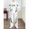 Traje Casual Deportivo de Manga Corta para Hombre de Verano, Marca de Moda Trendy para Adolescentes, Estudiantes de Secundaria y Preparatoria, Ropa Fresca de Verano para Hombres
