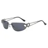 Gafas de Sol Sin Marco Tendencia Retro Alta Calidad Textura Gafas de Sol Celebridad de Internet Alta Protección UV Gafas de Sol con Armazón de Metal