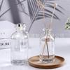 Punto de Venta al por Mayor Botella Vacía Cilíndrica Transparente de Aromaterapia Real Botella de Vidrio sin Llama Adornos de Ratán para Escritorio Interior Hotel