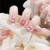 Armadura de uñas al por mayor Manto de nubes degradado rosa estrella uña uña usar corta al por mayor extraíble