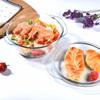 Tigela de Vidro Borossilicato Resistente ao Calor para Macarrão e Molho, Transparente, tipo Pote de Cristal, com Tampa, para Micro-ondas e Forno