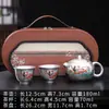 Juego de Té Chapado en Plata de las Apsaras Voladoras de Dunhuang: Una tetera, dos tazas, portátil listo para viajar, juego de té Gongfu de alta gama, caja de regalo para negocios