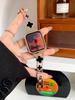 Pulseira Fragrância Preto Ouro para Apple Watch Pulseira Apple Watch Trevo de Quatro Folhas Pulseira de Metal Diamante