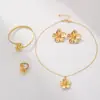 Moda Transfronteriza Más Vendido Collar Sencillo con Colgante de Flor Estilo Metálico Europeo y Americano Cadena para Clavícula de Lujo Ligero Conjunto de Joyería Versátil