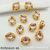 Nova Caixa Mágica Redonda com Laço de Coração de Diamante Dourado Oito Furos Separados Contas Pulseira de Contas DIY Colar Joias