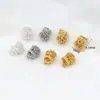 Cobre con baño de oro real de 18k que conserva el color, incrustado con diamantes, bolsa de la suerte hueca, moneda de cobre, lingote de oro, nubes auspiciosas, pulsera DIY, collar, accesorios de joyería
