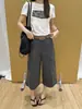 Pantalones Cargo Cropped Ajustados Casuales Estilo Americano Icciicc Verano Nuevos Versátiles de Pierna Ancha para Mujer 2622