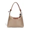 Bolsa Longchamp Estilo Preguiçoso Hobo, Versátil para o Dia a Dia, Bolsa Tote de Nylon de Grande Capacidade, Impermeável e Resistente ao Desgaste, Bolsa Feminina de Ombro Único ou Transversal