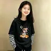 Conjunto de otoño para niña, camiseta de manga larga patchwork, nuevo estilo primavera y otoño 2026, top interior para niñas de talla mediana y grande