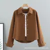 Jaqueta Jeans Pura Algodão Curta Primavera e Outono Novo Estilo Coreano Solta Versátil Manga Longa Camisa Jaqueta de Trabalho Top Feminino