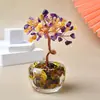 Adorno de Árbol de Dinero de Cristal para Decoración de Escritorio en Casa y Oficina, Frasco de Vidrio con Fragmentos de Cristal, Árbol de la Fortuna Regalo