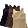 Moda de verano sexy chaleco de tirantes de seda de hielo con almohadilla en el pecho ropa interior para mujer amigable con la piel camiseta sin mangas para llevar debajo o encima que combina con todo