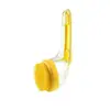 Cepillo de Baño con Mango Largo, Presiona para Liberar Líquido, Baña y Frota la Espalda, Cepillo de Baño Multifuncional, Limpia y Masajea, Champú, Cepillo para Mascotas Gato y Perro