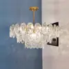 Entrada Francesa Lustre de Cristal de Luxo Lâmpada Vintage de Cobre Puro Americana para Restaurante Lâmpada de Sala de Estar Lâmpada de Quarto Creme Lâmpadas de Concha