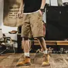 Shorts de Trabalho Masculino de Sarja de Algodão Pesado Americano para Verão, Resistentes ao Desgaste, Cinquenta Pontos, Marca Moderna, Calças Retas Soltas Retrô