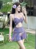 25 Nova Blusa Sexy Slim Tie-Dye Dividida Fairy Fan Puro Desejo Saia com Suporte de Aço Levanta Bumbum Roupa de Banho para Férias Fonte Termal