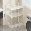 Estante de almacenamiento para detergente de lavandería, organizador de baño, carrito pequeño de pie para balcón, estante de varios niveles, organizador de artículos de limpieza para baño
