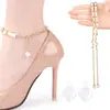Cordones de Cadena de Diamantes de Perlas, Tacones Altos, Cordones sin Talón, No Requiere Instalación, Tacones Anticaída para Personas Perezosas, Varias Correas