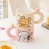Taza de agua creativa con forma de pareja de cachorros y amor, taza para el hogar, regalo de San Valentín, taza de café de cerámica