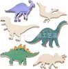 Dinosaurio Hueco de Madera - 6 Formas de Dinosaurio Manualidad de Madera - Decoración Casera DIY para Niños