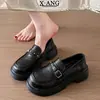 Em estoque~ Mocassins de couro genuíno com sola grossa, sapatos slip-on de sola macia que não cansam os pés, sapatos pequenos de couro estilo JK universitário para mulheres