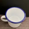 Pote de Chá de Ferro Esmaltado Retrô Antigo Enrolado Espesso Copo de Água Nostálgico Taça de Vinho Espessura do Copo 0.5