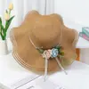 Sombrero de Playa de Paja Raffia Estilo Francés de Ala Ancha Sombrero de Protección Solar para Vacaciones en la Costa 2026 Nuevo Diseño Hueco Sombrero de Paja Parasol para Mujer