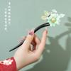 Horquilla de ébano, nuevo estilo antiguo chino, tocado de alta gama para mujer, horquilla de disco para el cabello, nueva horquilla de madera de alta gama 2024