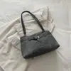 Bolsa feminina transfronteiriça 2026 nova moda cor sólida bloqueio de cores vintage versátil grande capacidade bolsa de mão tote bolsa de ombro