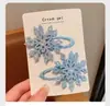 Pinza de pelo de dibujos animados creativos con diamantes de imitación de copo de nieve, serie de la princesa Frozen, pinza de tela todo incluido para el pelo de niños, accesorios para el pelo de bebé