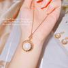 Italiano Brati Texturizado Tallado Dorado Ao Blanco Perla Conjunto Color Tesoro Anillo Cuentas Aretes de Botón Colgante Collar