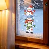Fun-f1256 Muñeco de Nieve Navideño Jenga Copo de Nieve Ventana de Vidrio de Balcón Decoración del Hogar Pegatina de Ventana Autoadhesiva UV